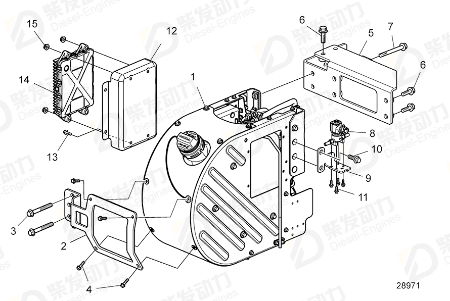 volvo penta Bracket 22748554 Drawing